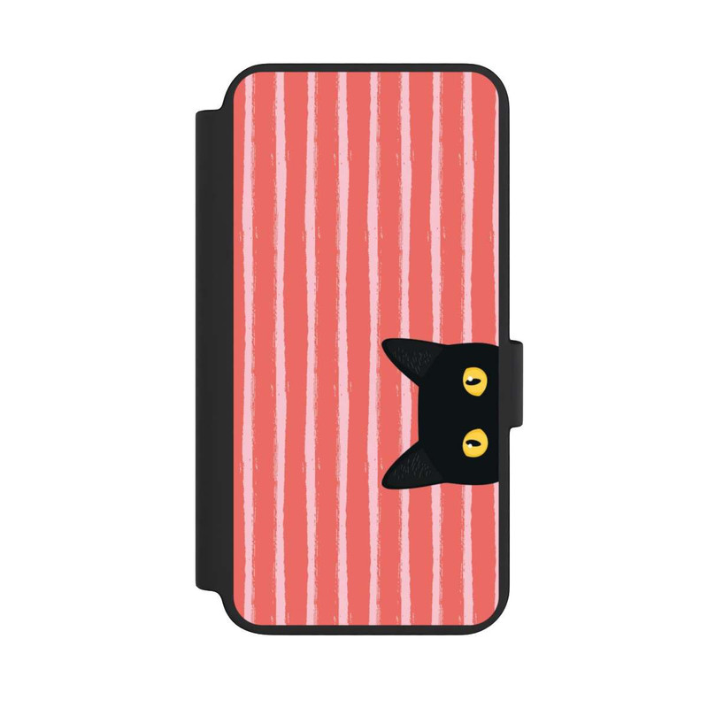 Galaxy S23 NIVOflip Schwarze Katze Gestreift Orange