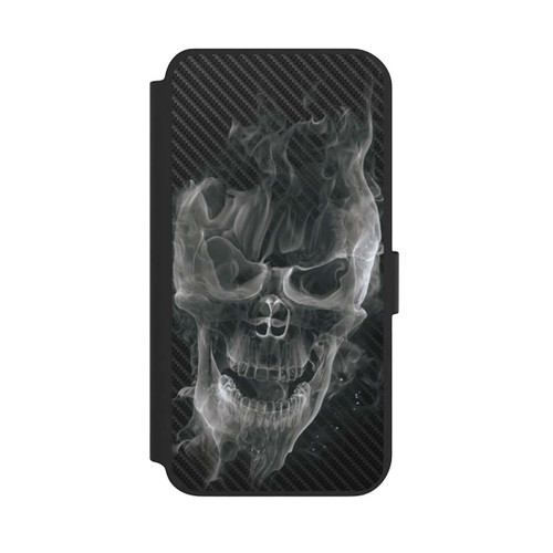 Samsung Galaxy S23+ NIVOflip rauchender Totenkopf Carbon