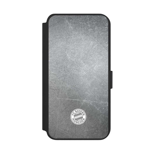 Samsung Galaxy S23+ NIVOflip Klassisches FCB Logo Klein - Weiß auf Metalllook