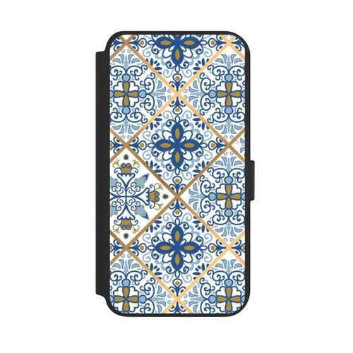Samsung Galaxy S23+ NIVOflip Mosaik Blau-Gold Look