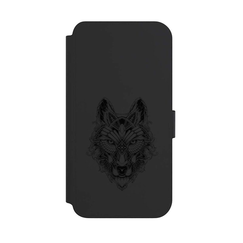 Galaxy S23 + NIVOflip Wolf Mandala ohne Hintergrund