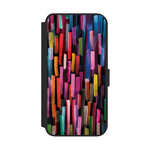 Samsung Galaxy S23+ NIVOflip Bunte Pinselstriche schwarz