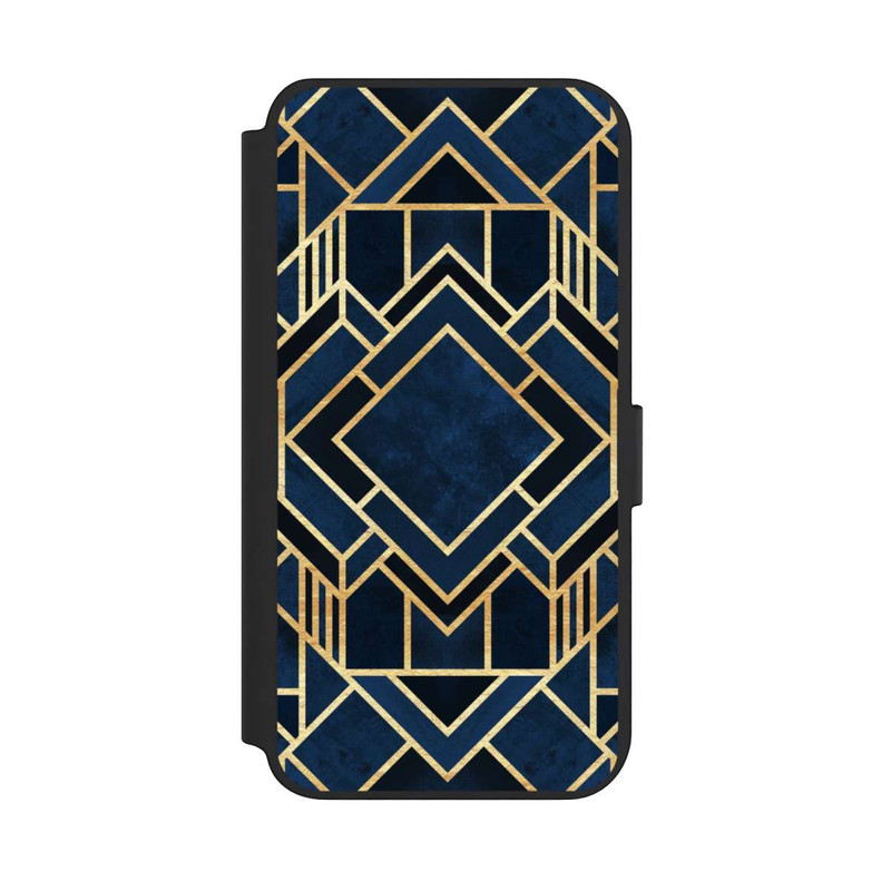 Galaxy S23 + NIVOflip Kunst Deko Blau Golddruck