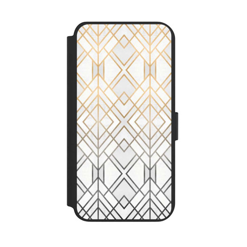Samsung Galaxy S23+ NIVOflip Gold und Grauer Geo Golddruck