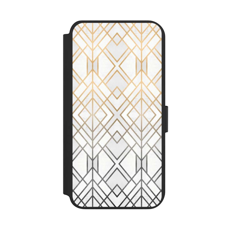 Galaxy S23 + NIVOflip Gold und Grauer Geo Golddruck