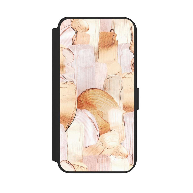 Galaxy S23 + NIVOflip Motif de pinceau blanc/or