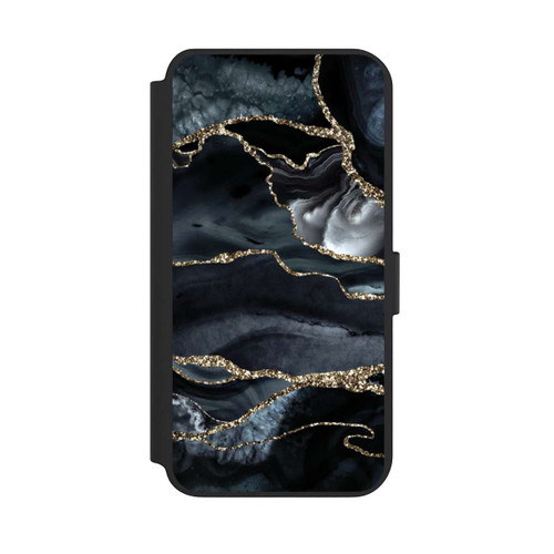 Samsung Galaxy S23+ NIVOflip Dunkler Marmor Gold Glitzerlook