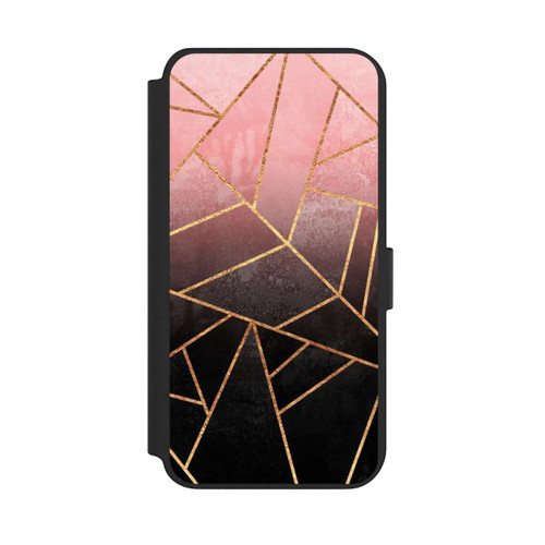 Samsung Galaxy S23+ NIVOflip Pinker und Schwarzer Stein Gold Druck