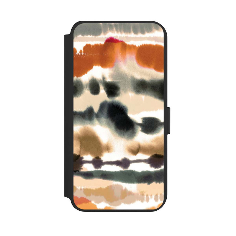 Galaxy S23 + NIVOflip Lignes d'aquarelle nautique douces orange