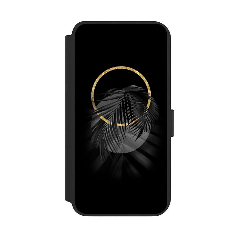 Galaxy S23 + NIVOflip tropische Blätter schwarz