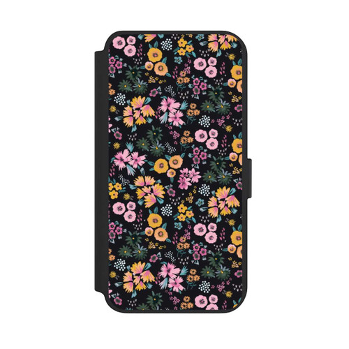 Samsung Galaxy S23+ NIVOflip Kleine bunte Blumen Schwarz 2