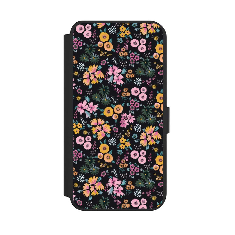 Galaxy S23 + NIVOflip Kleine bunte Blumen Schwarz 2