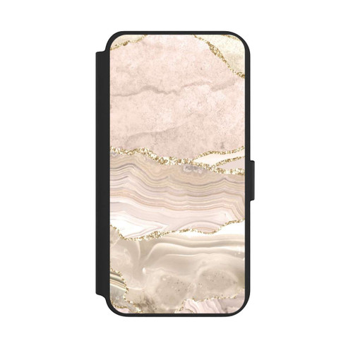 Samsung Galaxy S23+ NIVOflip Marmor rosa-goldene Streifen