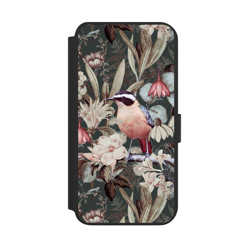 Galaxy S23 + NIVOflip Oiseau orange à motif de fleurs vintage