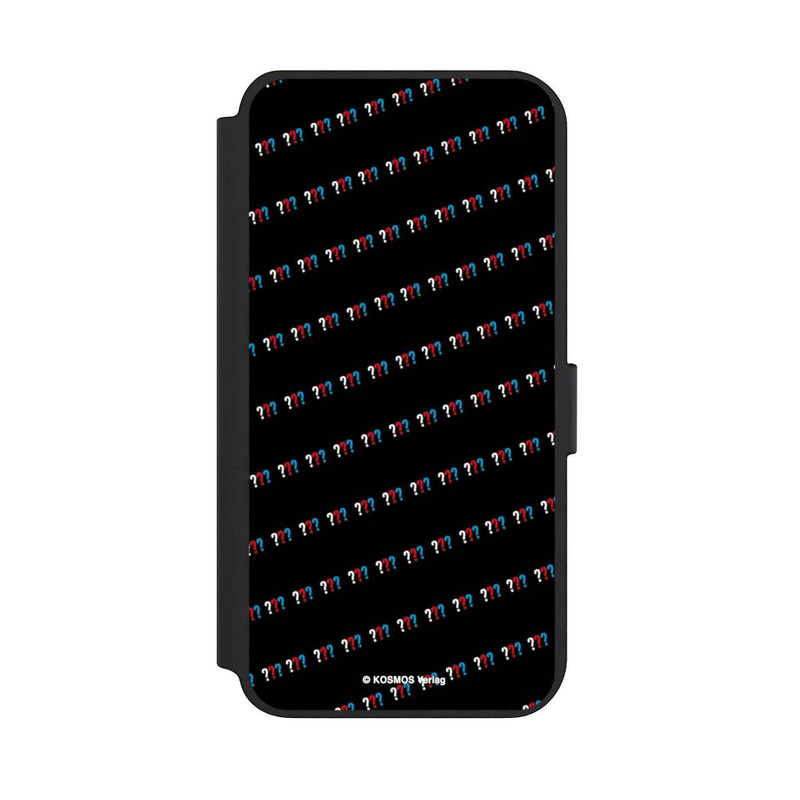 Galaxy S23 + NIVOflip Drei Fragezeichen Muster Schräg