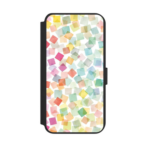 Samsung Galaxy S23+ NIVOflip Konfetti geometrische Plaids Regenbogen