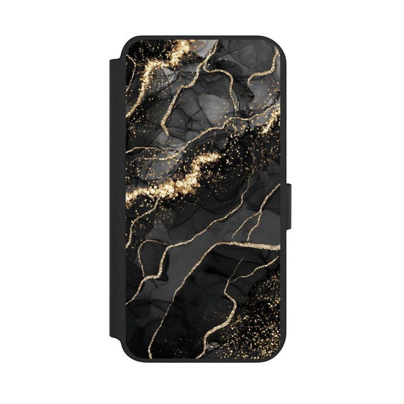 Galaxy S23 + NIVOflip Dark Marble Swirls Gold Look