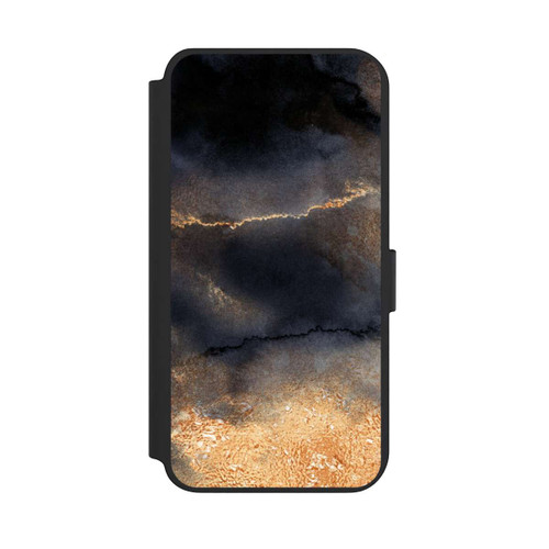 Samsung Galaxy S23+ NIVOflip Schwarzer Marmor Goldstaub Look