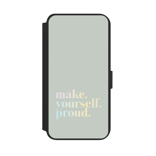 Samsung Galaxy S23+ NIVOflip Make Yourself Proud Zitat-Minze und Farbverlauf