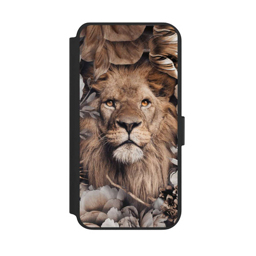 Samsung Galaxy S23+ NIVOflip Löwe Blumenrahmen Beige