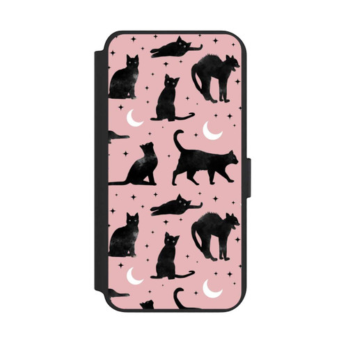 Samsung Galaxy S23+ NIVOflip Katzen und Mond auf Rosa