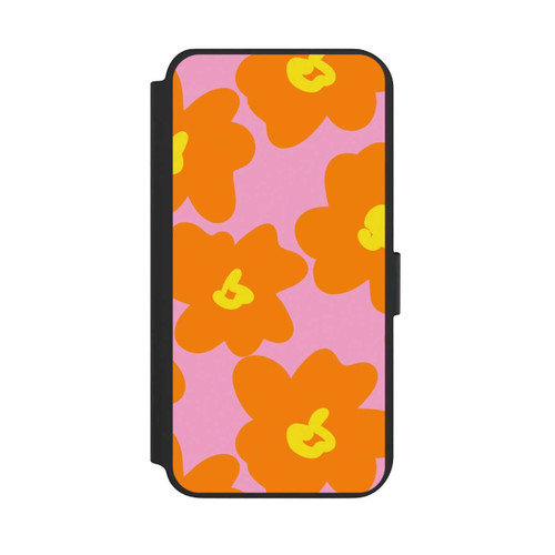 Samsung Galaxy S23+ NIVOflip Retro Blumenmuster Pink und Orange