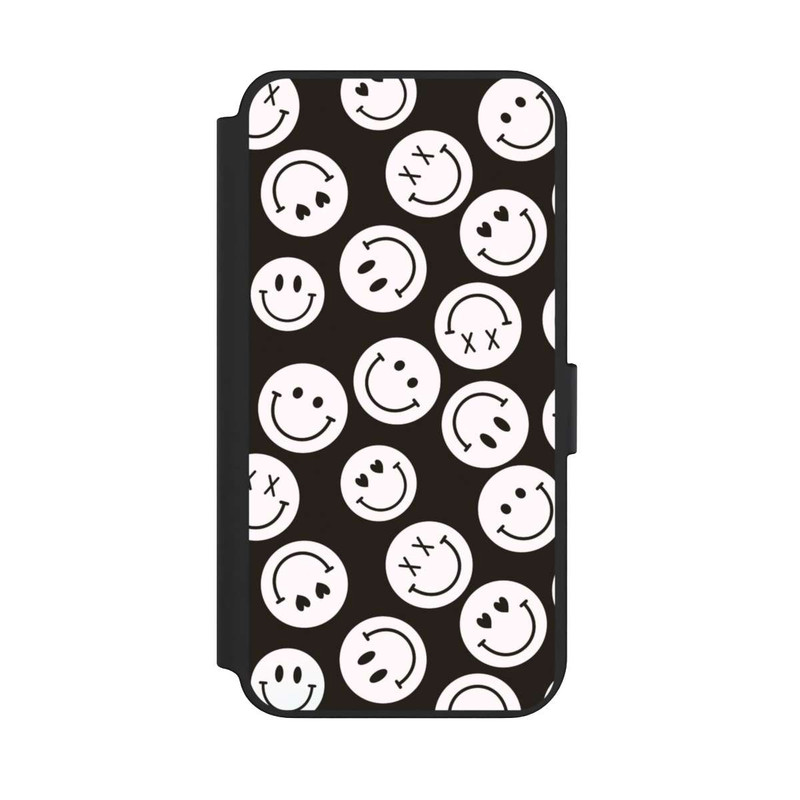 Galaxy S23 + NIVOflip Smiles Emotes Pattern Black And White