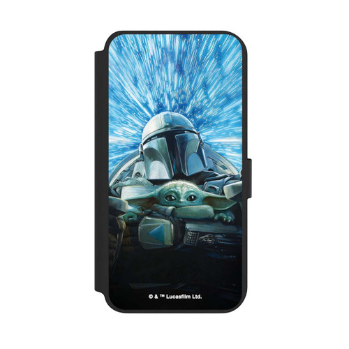 Samsung Galaxy S23+ NIVOflip Grogu und Mando fliegen blau