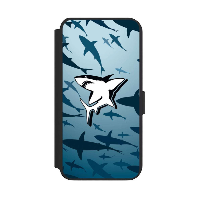 Galaxy S23 + NIVOflip Haie Muster Blau