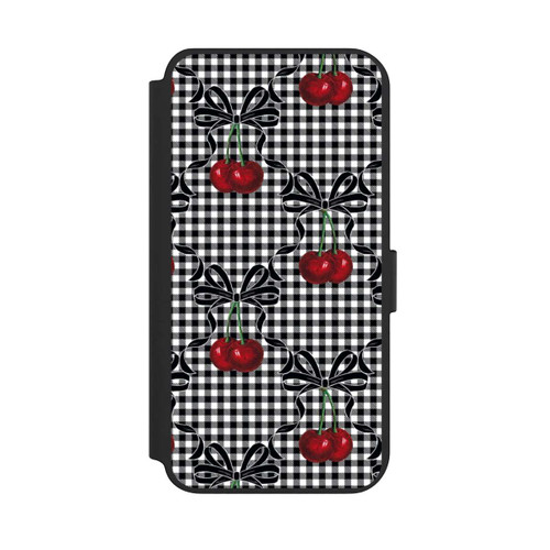 Samsung Galaxy S23+ NIVOflip Cherry Pattern Black