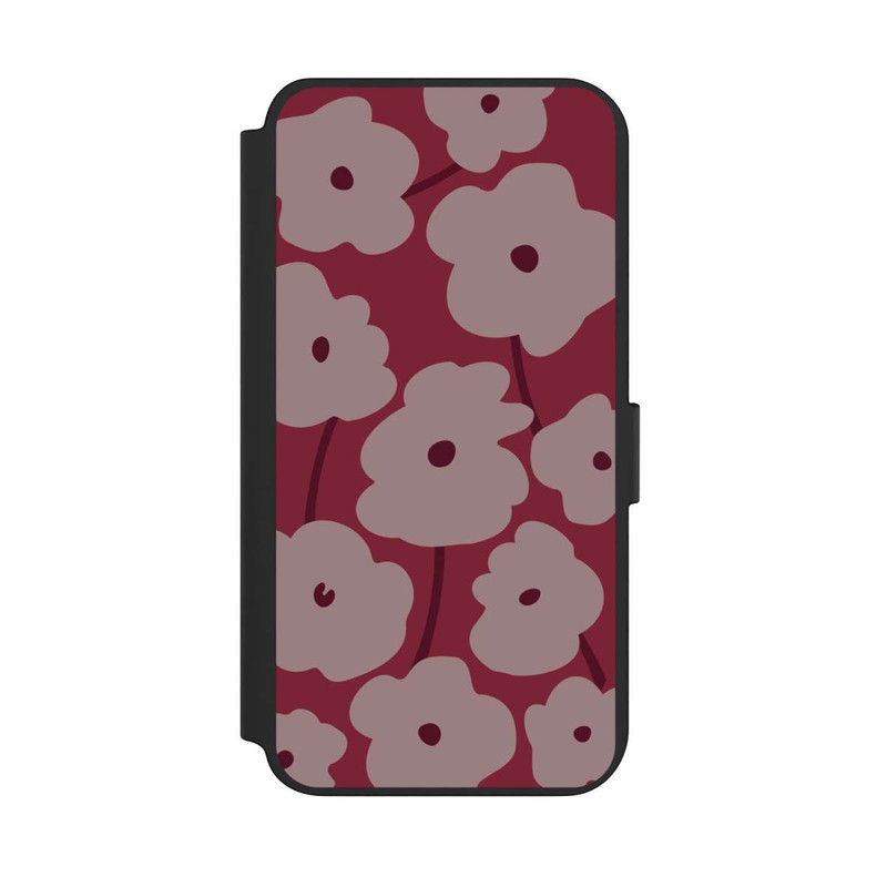 Galaxy S23 + NIVOflip Minimalistische Blumen Bordeaux