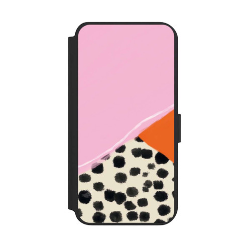 Samsung Galaxy S23+ NIVOflip Rosa und Orange Gepunkteter Hintergrund