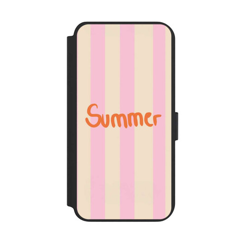 Samsung Galaxy S23+ NIVOflip Summer- Rosa und Orange Streifen Hintergrund