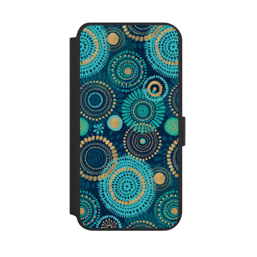 Samsung Galaxy S23+ NIVOflip Blockprint India Teal Gold