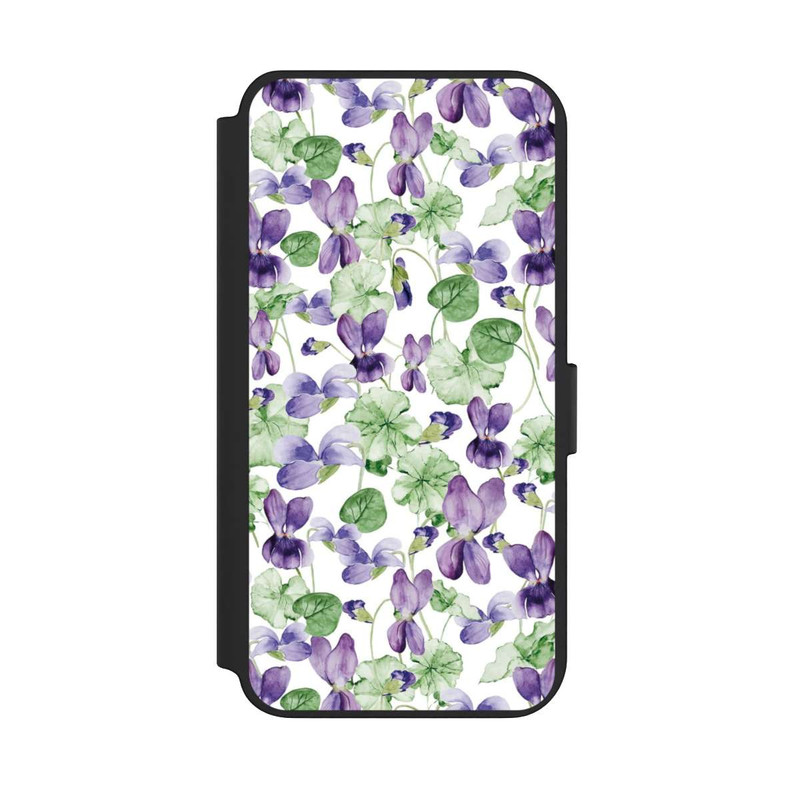 Galaxy S23 + NIVOflip Purple Wildflowers Pattern Watercolor