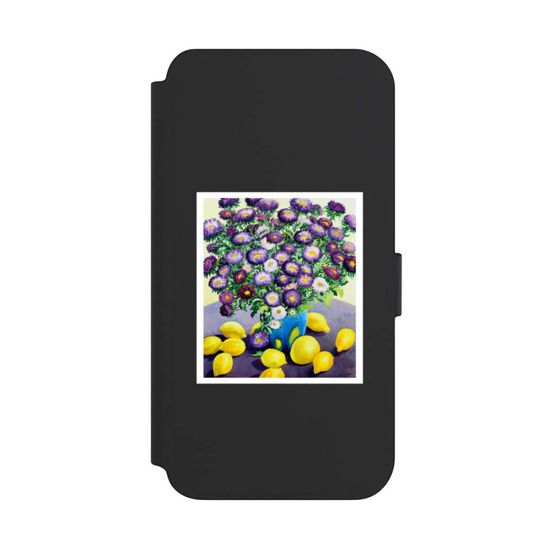 Galaxy S23 + NIVOflip Purple Asters and Lemons by Christopher Ryland