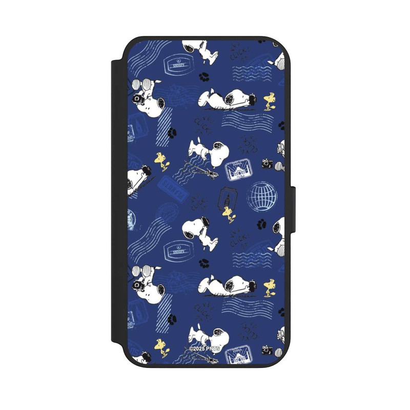 Galaxy S23 + NIVOflip Peanuts Travel Stamps Pattern Blue