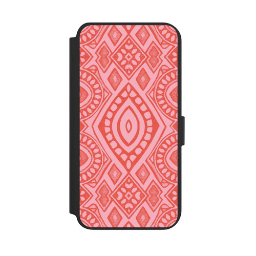 Samsung Galaxy S23+ NIVOflip Boho Geometric Intricate Tribal Design in Shades of Pink