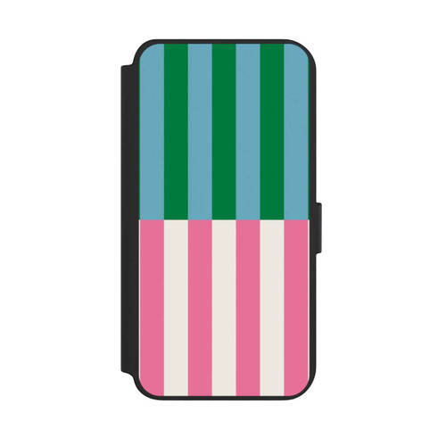 Samsung Galaxy S23+ NIVOflip Streifenmuster Grün Rosa