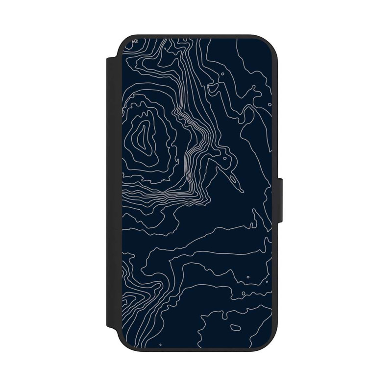 Galaxy S23 + NIVOflip Lignes de Contour de Montagne Sombres