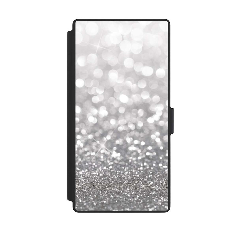 Galaxy S23 Ultra NIVOflip Pluie de Paillettes Argentées Look
