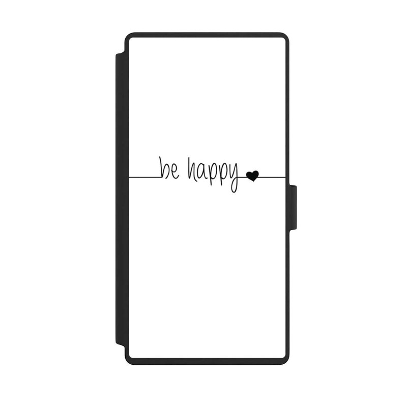 Galaxy S23 Ultra NIVOflip Be Happy Weisser Hintergrund