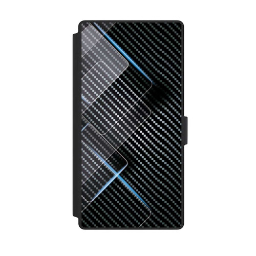 Samsung Galaxy S23 Ultra NIVOflip Blaue Linien auf Karbon