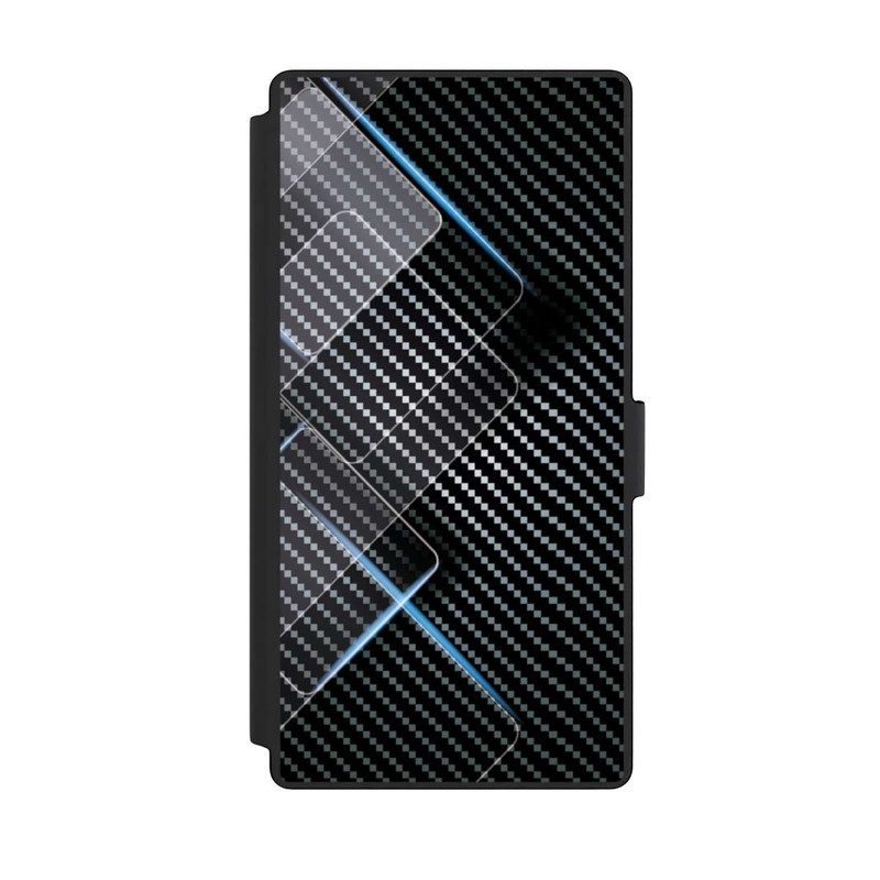 Galaxy S23 Ultra NIVOflip Blaue Linien auf Karbon