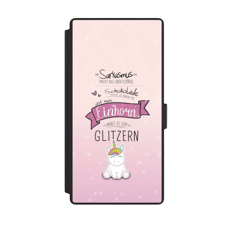Galaxy S23 Ultra NIVOflip Einhorn Glitzer Spruch