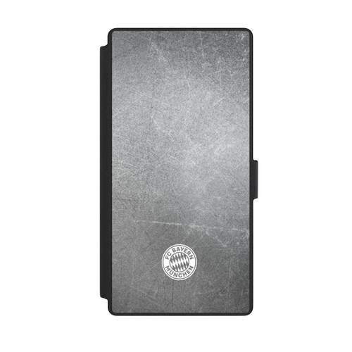 Samsung Galaxy S23 Ultra NIVOflip Klassisches FCB Logo Klein - Weiß auf Metalllook