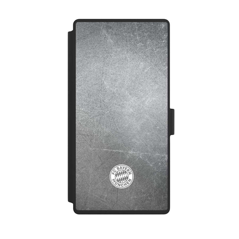 Galaxy S23 Ultra NIVOflip Klassisches FCB Logo Klein - Weiß auf Metalllook