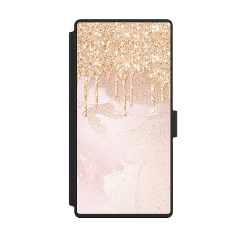 Samsung Galaxy S23 Ultra NIVOflip  Roségoldener Glitzer Tropfen Look