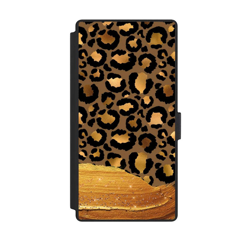Galaxy S23 Ultra NIVOflip Dunkelgoldener Leoparden Glitzerlook