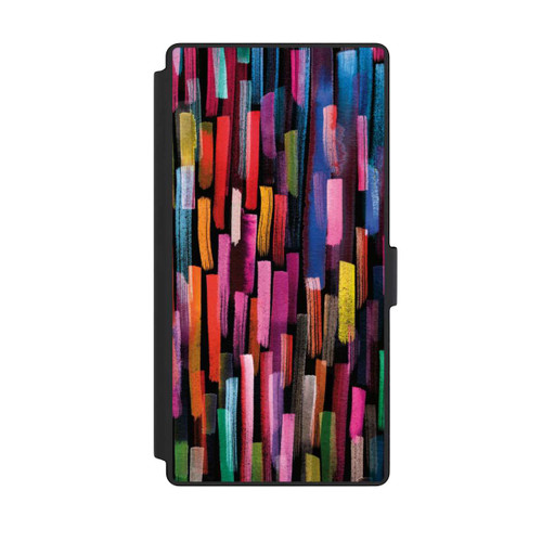 Samsung Galaxy S23 Ultra NIVOflip Bunte Pinselstriche schwarz